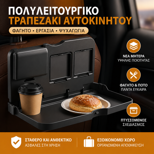 🚗Μικρό τραπέζι φαγητού αυτοκινήτου, πτυσσόμενο τραπέζι με λειτουργία αποθήκευσης.