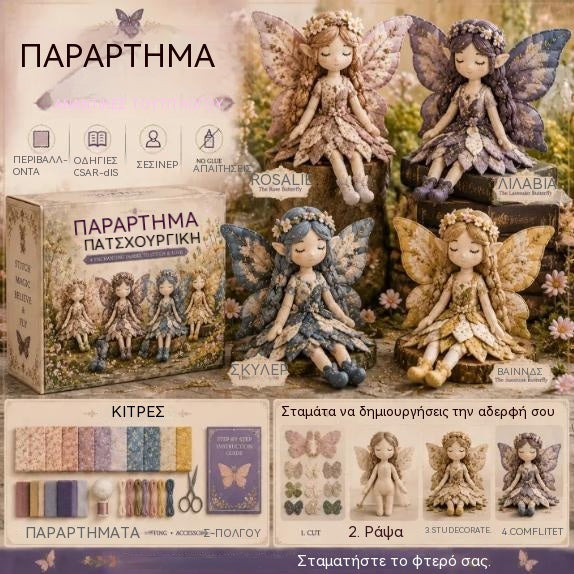 🌸50% έκπτωση - Σειρά ραπτικής Fairy Tale - Σετ κούκλας νεράιδας Patchwork DIY✨👼