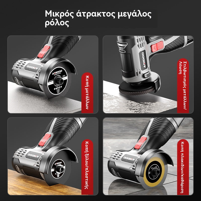 🧰Μίνι γωνιακός τροχός 12V με δίσκο κοπής