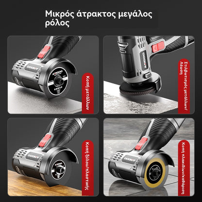 🧰Μίνι γωνιακός τροχός 12V με δίσκο κοπής