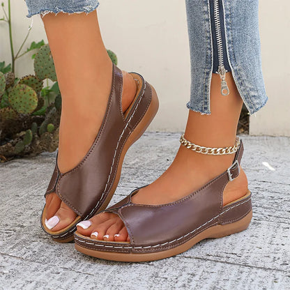 👡 Ρωμαϊκά σανδάλια από δέρμα αγελάδας υψηλής ποιότητας – Χοντρή ανατομική σόλα, γρήγορο κλείσιμο με Velcro και μεγάλα μεγέθη 36-43! ☀️✨