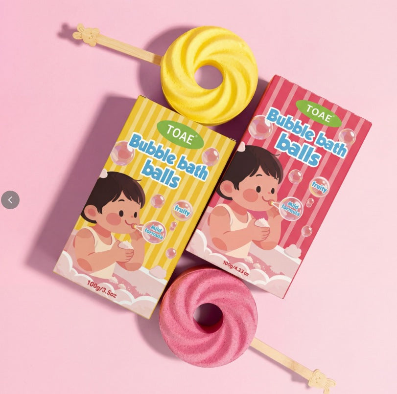 2 PCS🍭Επαναχρησιμοποιήσιμη χαριτωμένη μπάλα μπάνιου με γλειφιτζούρι, πολύχρωμη μπάλα μπάνιου με αφρόλουτρο για διασκεδαστική ώρα μπάνιου🍭