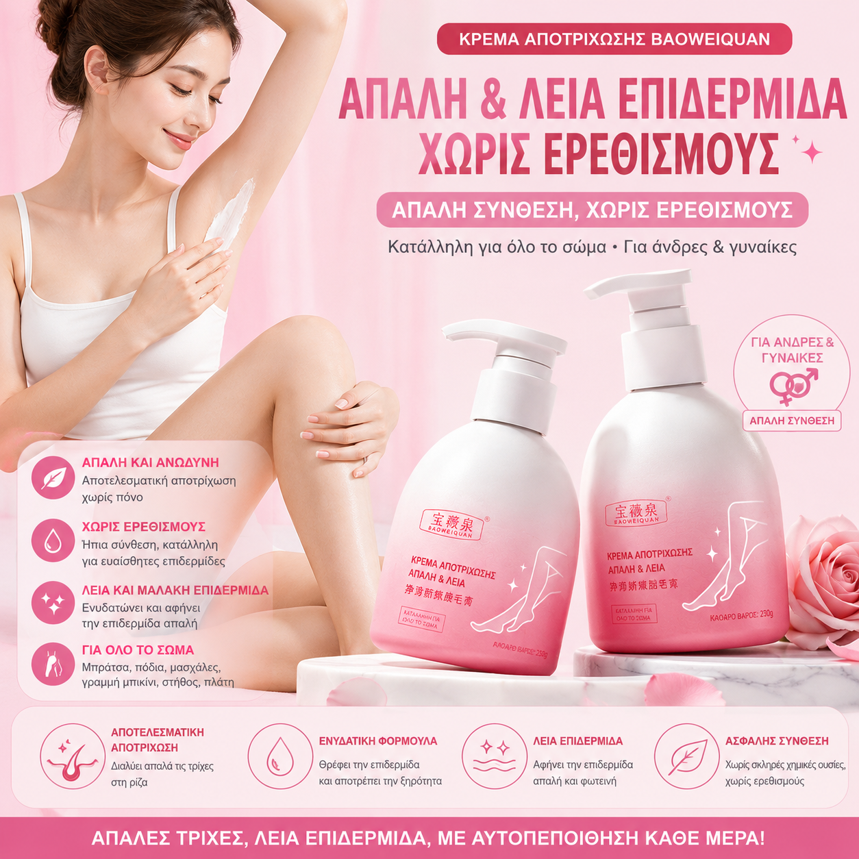 ✨Απαλό και φιλικό προς το δέρμα κιτ αποτρίχωσης | Προσφορά περιορισμένης διάρκειας🎁