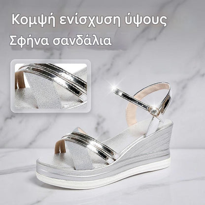 【37-42】Γυναικεία σανδάλια με πλατφόρμες, σχέδιο που αυξάνει το ύψος