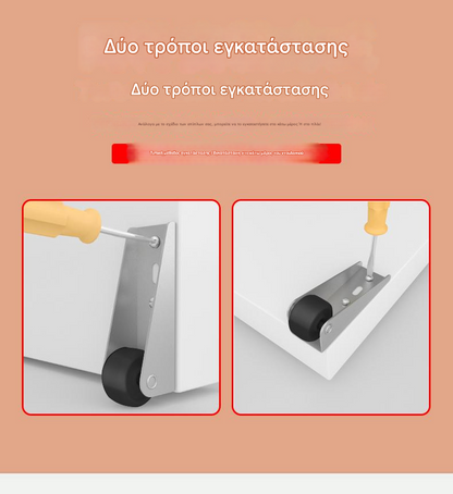【8 ρόδες + 32 βίδες】——€20🚪 Στήριγμα Συρόμενης Πόρτας με Τροχούς – Αθόρυβη, Ρυθμιζόμενη και Εύκολη στην Εγκατάσταση 🔧