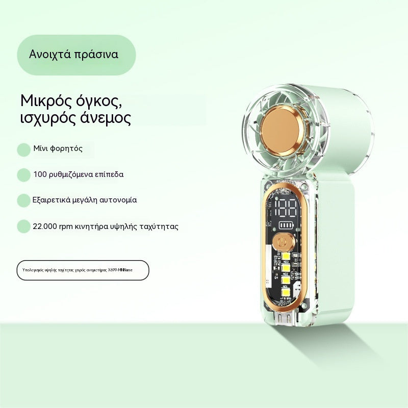 Μικρός φορητός ανεμιστήρας με υψηλή ταχύτητα και μεγάλη διάρκεια ζωής.