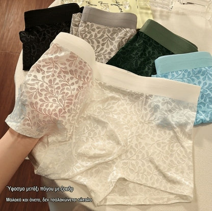 【L-4XL】Ανδρικό εσώρουχο από μετάξι Ice Mesh, Plus Size, αναπνεύσιμο.