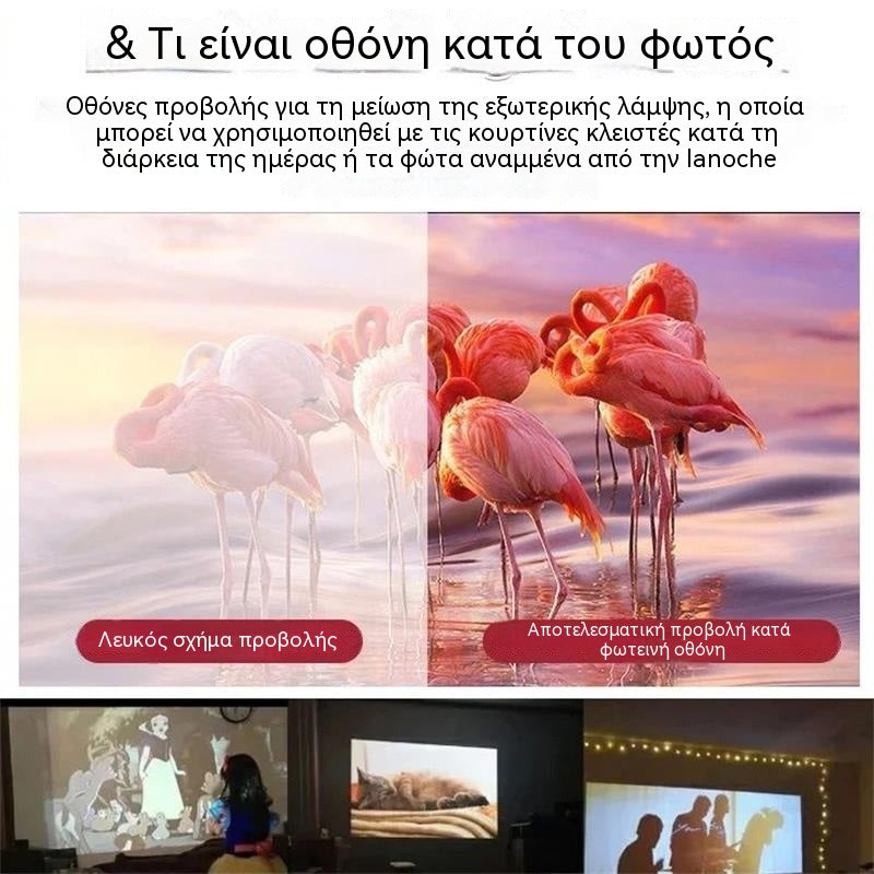 📢📺 Οθόνη προβολής υψηλής ευκρίνειας σε ματ λευκό χρώμα, που δημιουργεί μια καθηλωτική εμπειρία οικιακού κινηματογράφου 🎬🌟