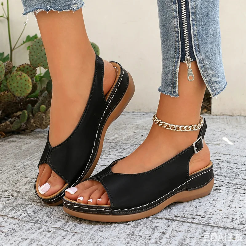 👡 Ρωμαϊκά σανδάλια από δέρμα αγελάδας υψηλής ποιότητας – Χοντρή ανατομική σόλα, γρήγορο κλείσιμο με Velcro και μεγάλα μεγέθη 36-43! ☀️✨