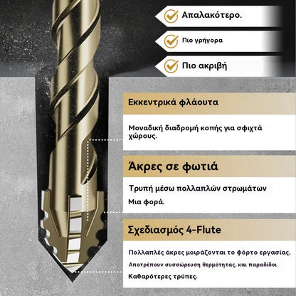 🔥Καυτές εκπτώσεις 2026🔥🧰Σετ εκκεντρικού τρυπανιού 4 φλάουτων υψηλής αντοχής