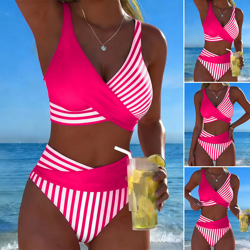 👙 Μαγιό σε χρώμα χρωματικού μπλοκ από S έως 3XL: Κομψά και καλλίγραμμα μαγιό δύο τεμαχίων 🌊