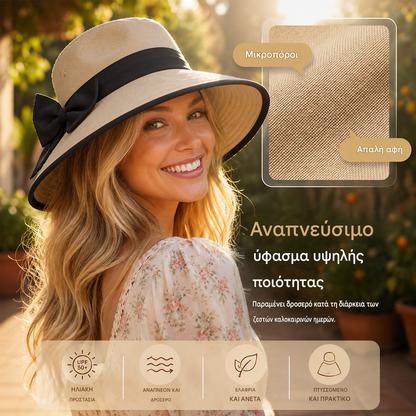 🌞📢 50% έκπτωση! 👒 Γυναικείο Καπέλο Ηλίου με Πλατύ Γείσο και Φιόγκο: Ελαφρύ, Αναπνέον & Προστασία από την UV ακτινοβολία 🌸