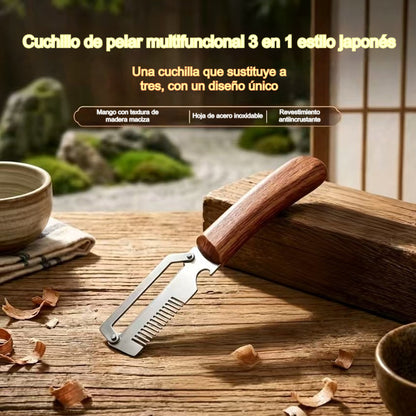 【Compra 1, llévate 1 gratis】Pelador de cocina multifuncional 3 en 1: ¡Pela, corta y abre botellas!