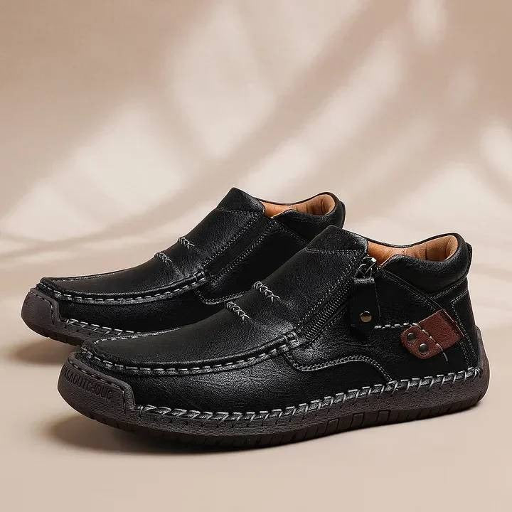 🐂👞【38-48】Ανδρικές δερμάτινες χειροποίητες αντιολισθητικές μπότες οδήγησης υψηλής ποιότητας - φαρδιά δάχτυλα, στήριξη στην καμάρα
