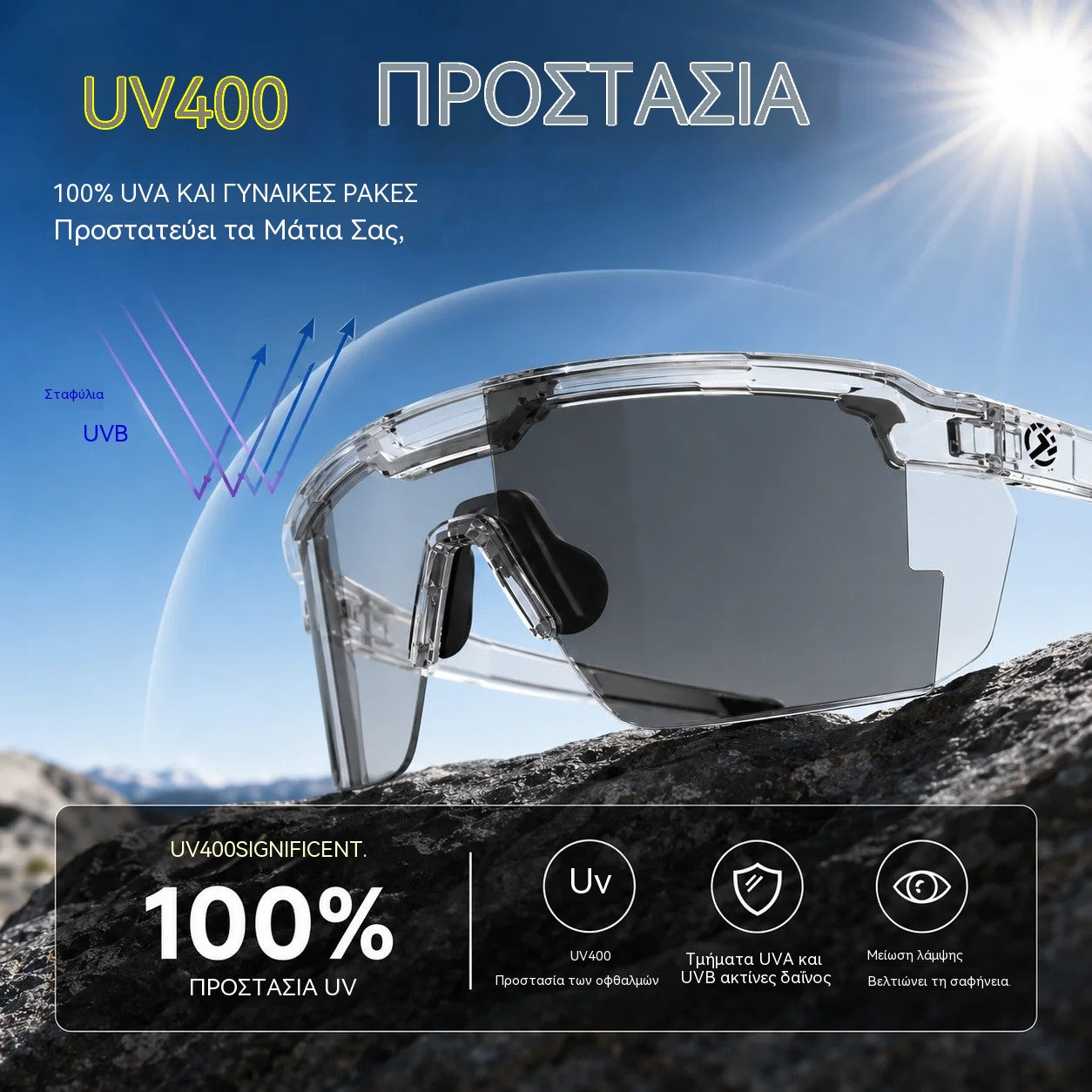 ☀️🕶️Φωτοχρωμικά πολωμένα γυαλιά ασφαλείας UV400 – 🥇Ανθεκτικά στις κρούσεις γυαλιά για υπαίθρια αθλήματα και εργασία✨