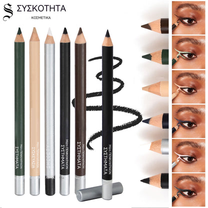🔈🔈Επωφεληθείτε τώρα με έκπτωση 50%!💜Σετ 5 τεμαχίων💜Ξύλινο αδιάβροχο eyeliner μακράς διαρκείας