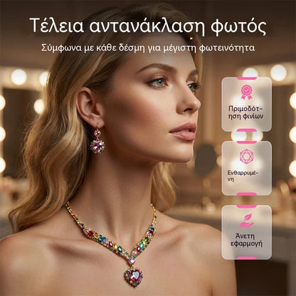 💎 Περιορισμένης διάρκειας έκπτωση 50%! ✨ Σετ κοσμημάτων με αστραφτερή καρδιά: Κολιέ και σκουλαρίκια, κομψό και ελαφρύ 💖