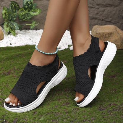 👡49% ΕΚΠΤΩΣΗ🌬️ Γυναικεία αναπνεύσιμα πλεκτά σανδάλια πλατφόρμας – Ελαφριά και απαλά – ✨✅
