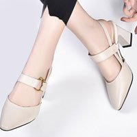 👠2026 μοδάτα καλοκαιρινά γνήσιο δέρμα χοντρό τακούνι μοντέρνα ψηλοτάκουνα🔥
