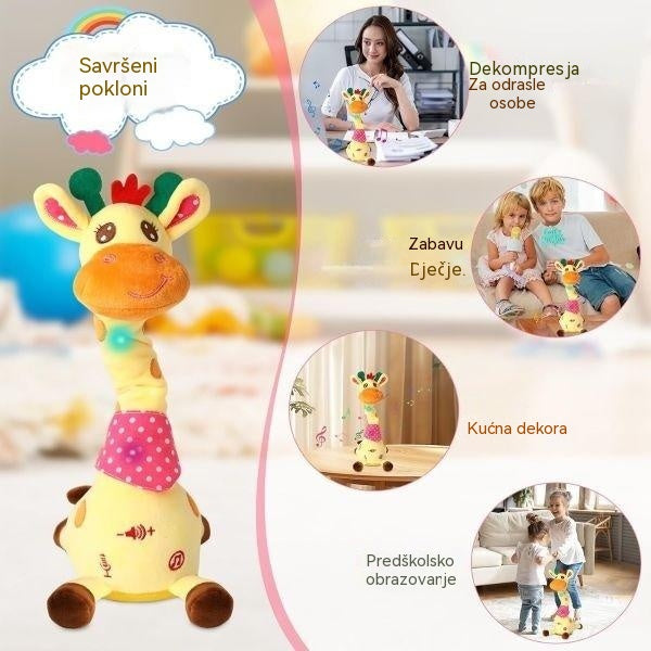 🦒👼Interaktivna plišana žirafa, 🎵slatki mali pratilac koji će pjevati s vama.