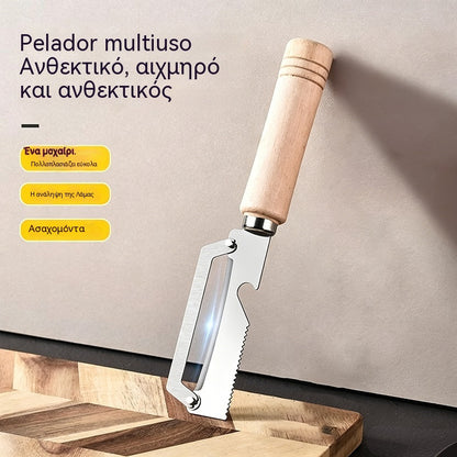 ✅Αγοράστε 1, πάρτε 1 δωρεάν (2 τεμάχια) 🧅🔪 Πολυλειτουργικός αποφλοιωτής λαχανικών: Ξεφλουδίστε, κόψτε λαχανικά σε φέτες, ανοίξτε μπουκάλια! 🔥
