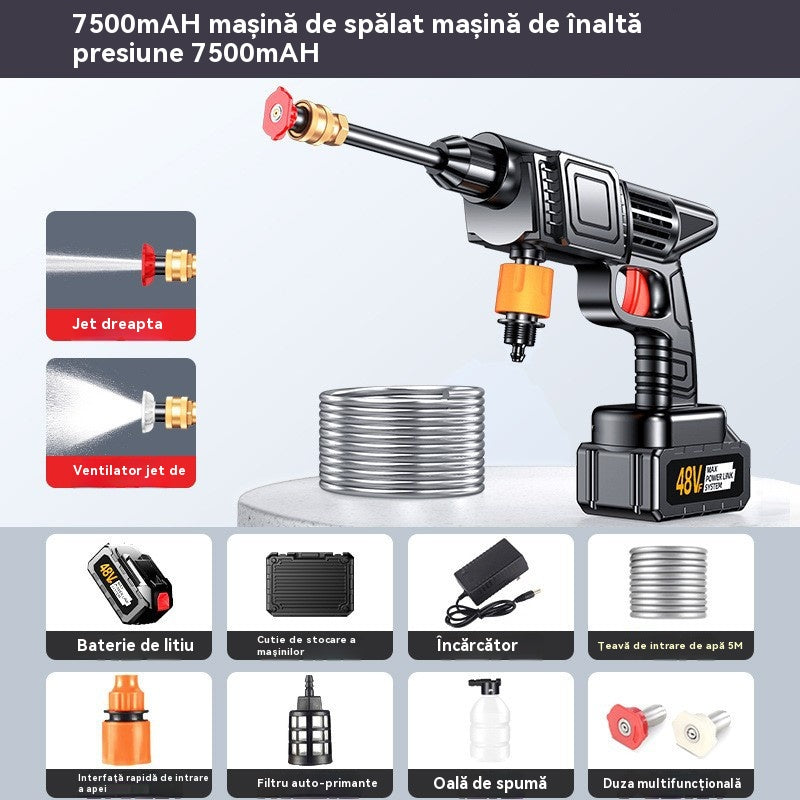 ⏳ Περιορισμένη προσφορά 🎁【 (συμπεριλαμβάνεται μπαταρία + φορτιστής)】Ηλεκτρικό πιστόλι νερού υψηλής πίεσης για πλύσιμο αυτοκινήτων