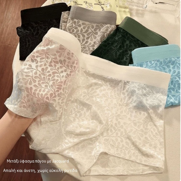 【L-4XL】Ανδρικό εσώρουχο από μετάξι Ice Mesh, Plus Size, αναπνεύσιμο.