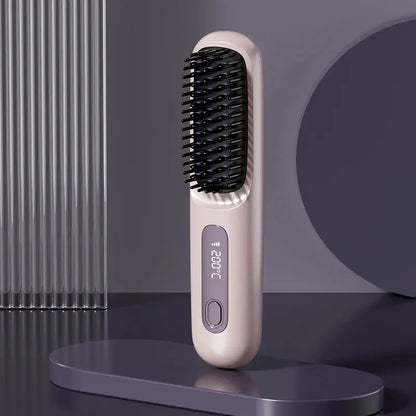 💇‍♀️【Μία βούρτσα = ίσια μαλλιά】Φορητή χτένα ισιώματος μαλλιών με αρνητικά ιόντα