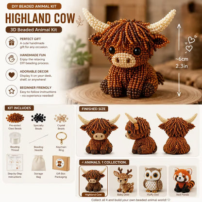 🐮 Κιτ DIY με τρισδιάστατες χάντρες για ζώα – Χαριτωμένο και φιλικό προς τους αρχάριους, ιδανικό για διακόσμηση, χαλάρωση και δώρα.