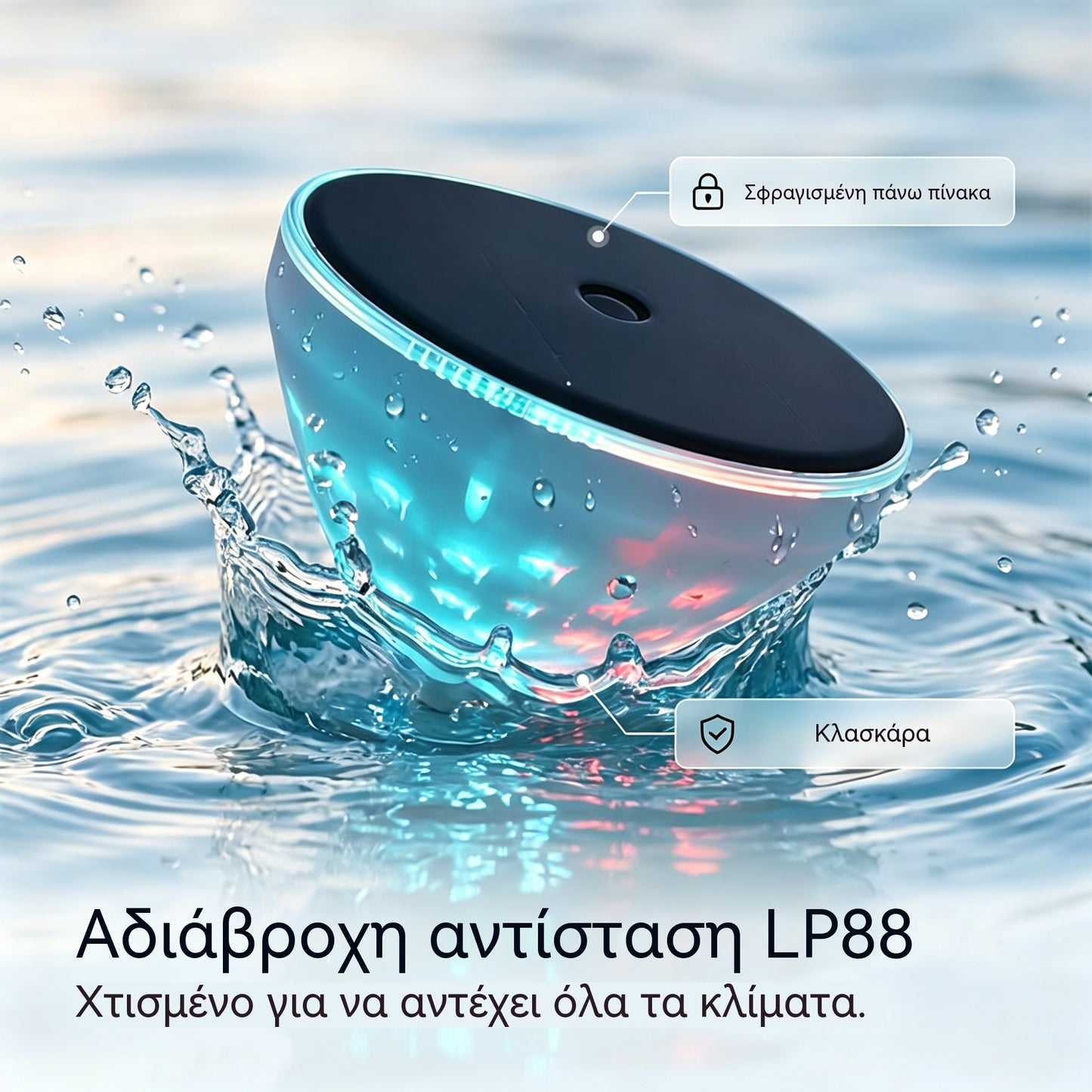 ☀️🐠 Πλωτό ηλιακό φως πισίνας με προβολή ψαριών💡💦
