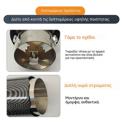 🚗🚗Σωλήνας εξάτμισης από ανθρακονήματα με LED.