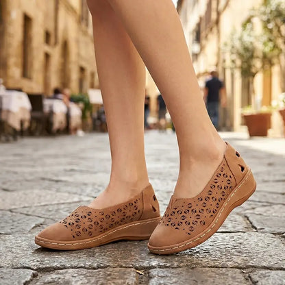 🥿 Καλοκαιρινά Slip-On Παπούτσια από Γνήσιο Δέρμα – Κομμένα και Αναπνέοντα, Ανατομική Σόλα με Σφήνα, 5 Χρώματα, Μεγέθη 35-43! ☀️✨
