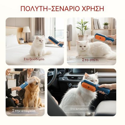 Επαναφορτιζόμενη χτένα μασάζ με σπρέι για κατοικίδια