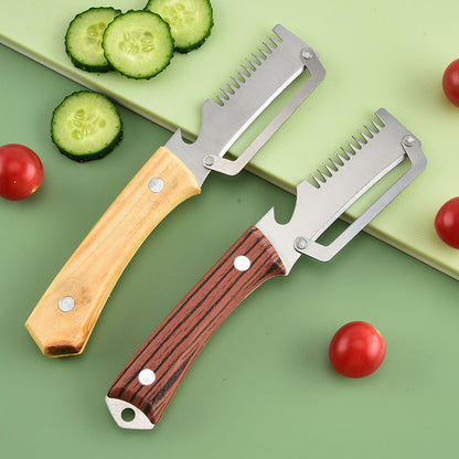 ✅Αγοράστε 1, πάρτε 1 δωρεάν (δύο τεμάχια)🧅🔪 Πολυλειτουργικός αποφλοιωτής κουζίνας 3 σε 1: Ξεφλουδίζει, ψιλοκόβει λαχανικά, κόβει κρέας, ανοίγει μπουκάλια! 🔥