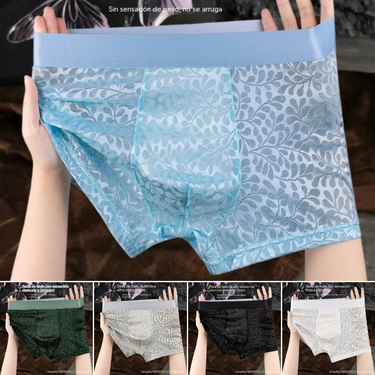 【L-4XL】Ανδρικό εσώρουχο από μετάξι Ice Mesh, Plus Size, αναπνεύσιμο.