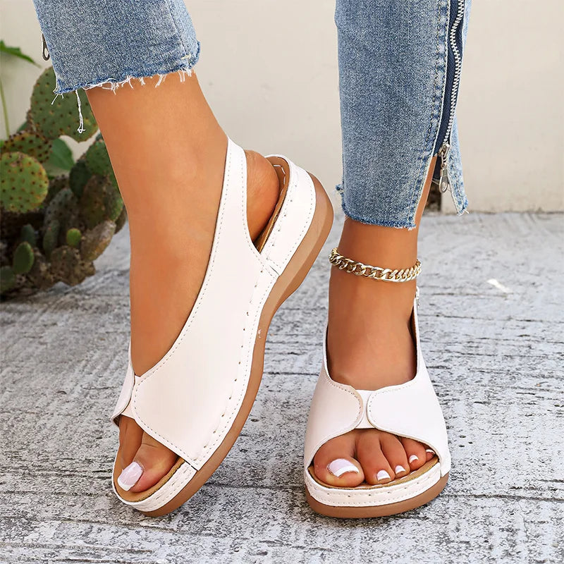 👡 Ρωμαϊκά σανδάλια από δέρμα αγελάδας υψηλής ποιότητας – Χοντρή ανατομική σόλα, γρήγορο κλείσιμο με Velcro και μεγάλα μεγέθη 36-43! ☀️✨