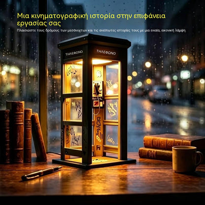 ✨⏰ EDICIÓN LIMITADA Lámpara de ambiente con forma de cabina telefónica vintage: diseño nostálgico con luz ambiental cálida 💡📞