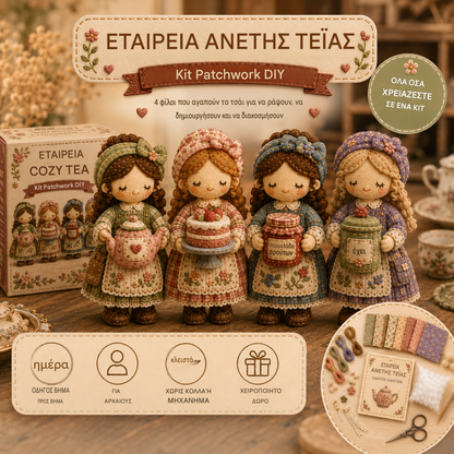 🎁Τελευταία μέρα: Επωφεληθείτε από έκπτωση 49%! 🧵 Κιτ μινιατούρας patchwork από τη σειρά Miniature World.