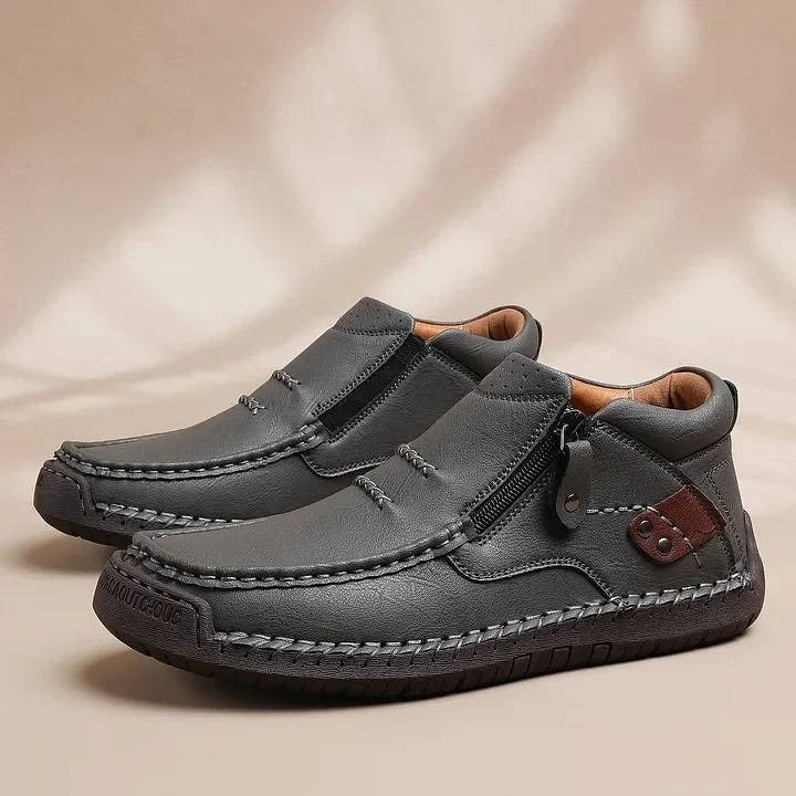 🐂👞【38-48】Ανδρικές δερμάτινες χειροποίητες αντιολισθητικές μπότες οδήγησης υψηλής ποιότητας - φαρδιά δάχτυλα, στήριξη στην καμάρα