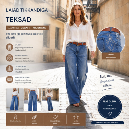 【S-2XL】50% allahindlust + tasuta saatmine✨ Naiste kõrge vöökohaga vintage-stiilis laiad teksad