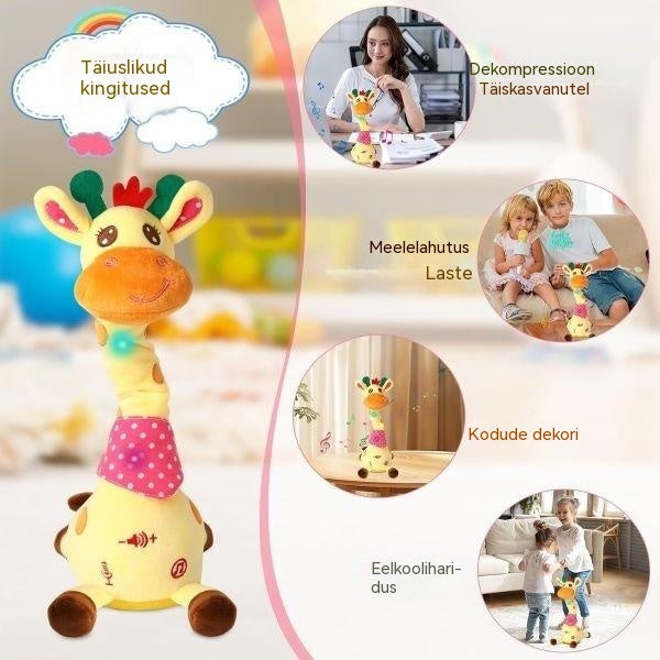🦒👼Interaktiivne pehme kaelkirjak, 🎵armas väike kaaslane, kes laulab koos sinuga.