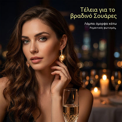 💖🍃 Κομψά σκουλαρίκια σε σχήμα γάτας με σταγόνα και διακοσμητικό φύλλο ✨
