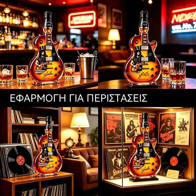 Μπουκάλι ουίσκι σε σχήμα ηλεκτρικής κιθάρας – Retro Rock N' Roll Legend Model, Premium γυάλινο δώρο για άνδρες και μπαρ