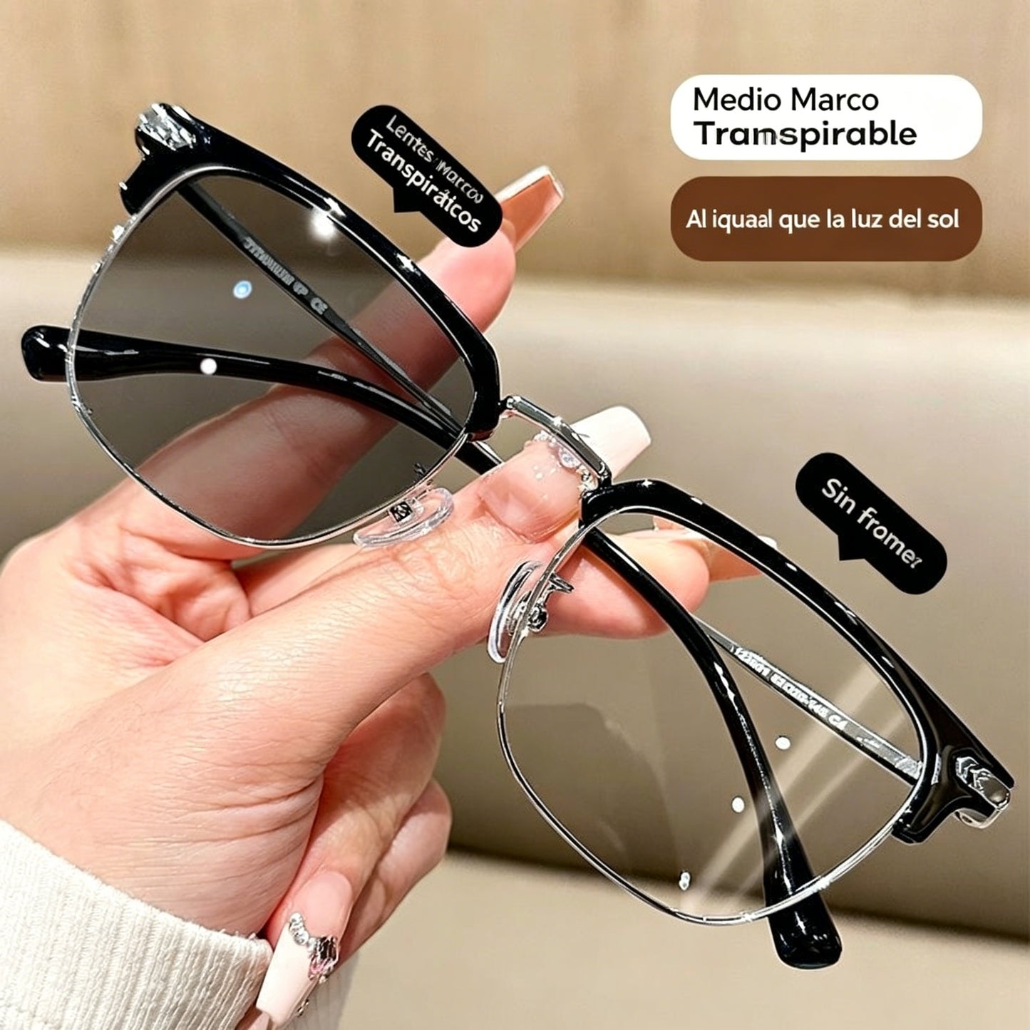 Gafas inteligentes con zoom automático contra la luz azul