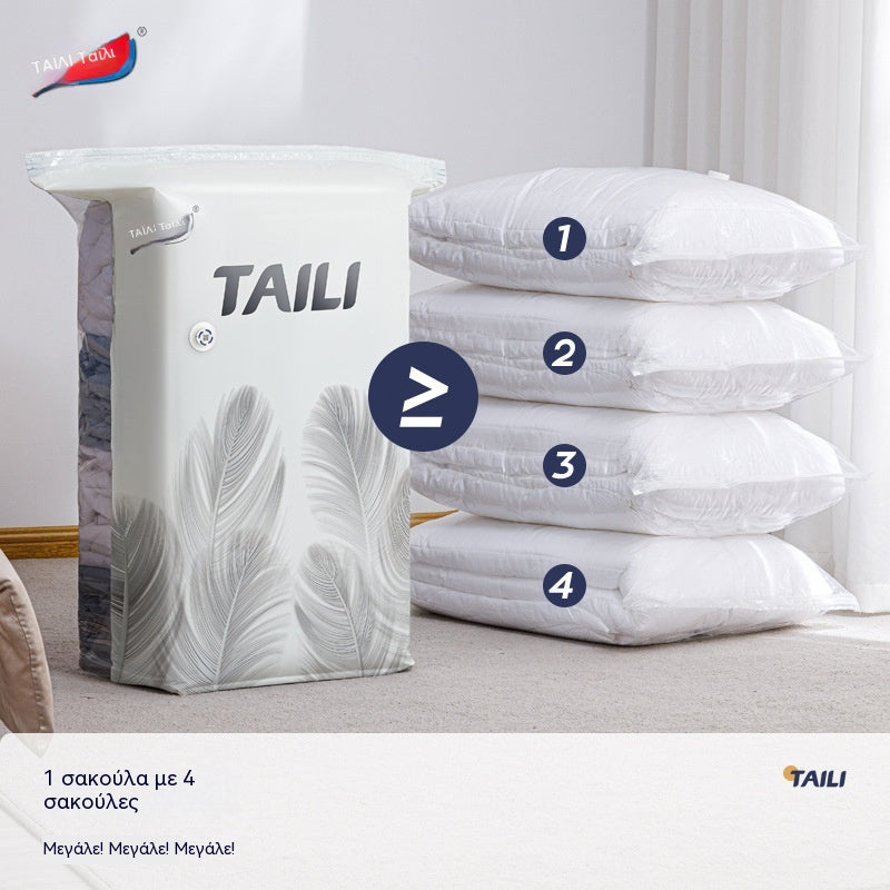 🧳【56*80cm】【Σετ 5 τεμαχίων】💨 Μεγάλης χωρητικότητας συμπιέσιμες σακούλες αποθήκευσης κενού: Δεν χρειάζεται αντλία αέρα, στεγανές, ιδανικές για εξοικονόμηση χώρου στη βαλίτσα και το σπίτι σας ✈️