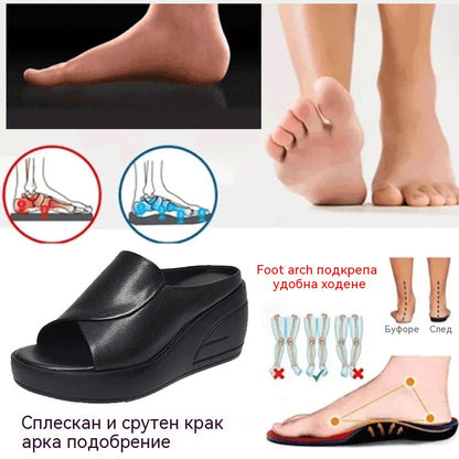 🔥👡【35-42】Μοντέρνα γυναικεία σανδάλια από γνήσιο δέρμα με μαλακή και χοντρή σόλα 2026
