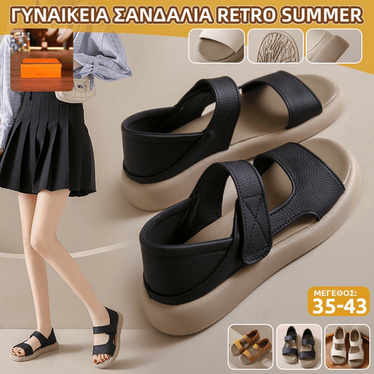 🔥【Μεγέθη 35-43】👡2026 Ρετρό καλοκαιρινά μονόποδα σανδάλια από μαλακό δέρμα και μαλακή σόλα