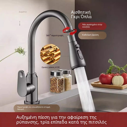 🚰【30% ΕΚΠΤΩΣΗ】Ακροφύσιο φίλτρου βρύσης με περιστροφή 360°
