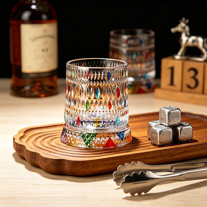 🥃【270ml】💎Ποτήρι ουίσκι περιστρεφόμενο 360°, βαμμένο ποτήρι ποτού κατά του στρες