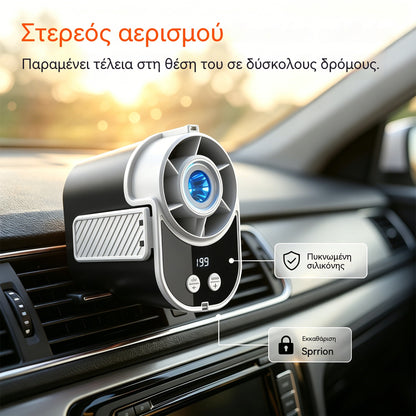 🌀 Ανεμιστήρας hands-free με οθόνη LED, ενσωματωμένο κλιπ και 199 ρυθμιζόμενα επίπεδα